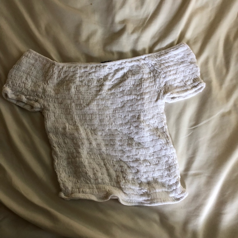 White off the shoulder brandy Melville top